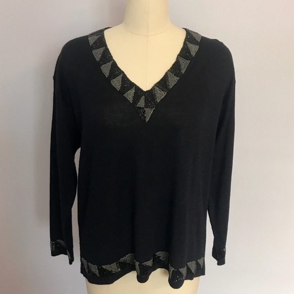 Vintage Bonnie and Bill Beaded Sweater- Size XL - Picture 1 of 6